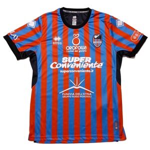 ERREA Catania FC Soccer Football Jersey 2023-24 Blue Red Striped Small S